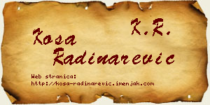 Kosa Radinarević vizit kartica